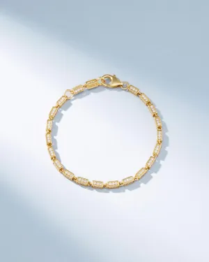 Block-Chain Full Pave Diamond Medium Bracelet