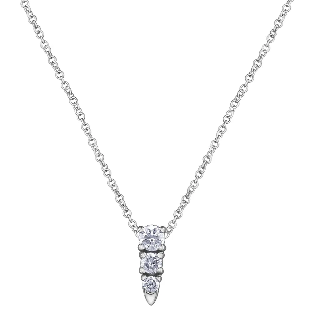 Canadian Three-Stone Baby Icicle Diamond Pendant