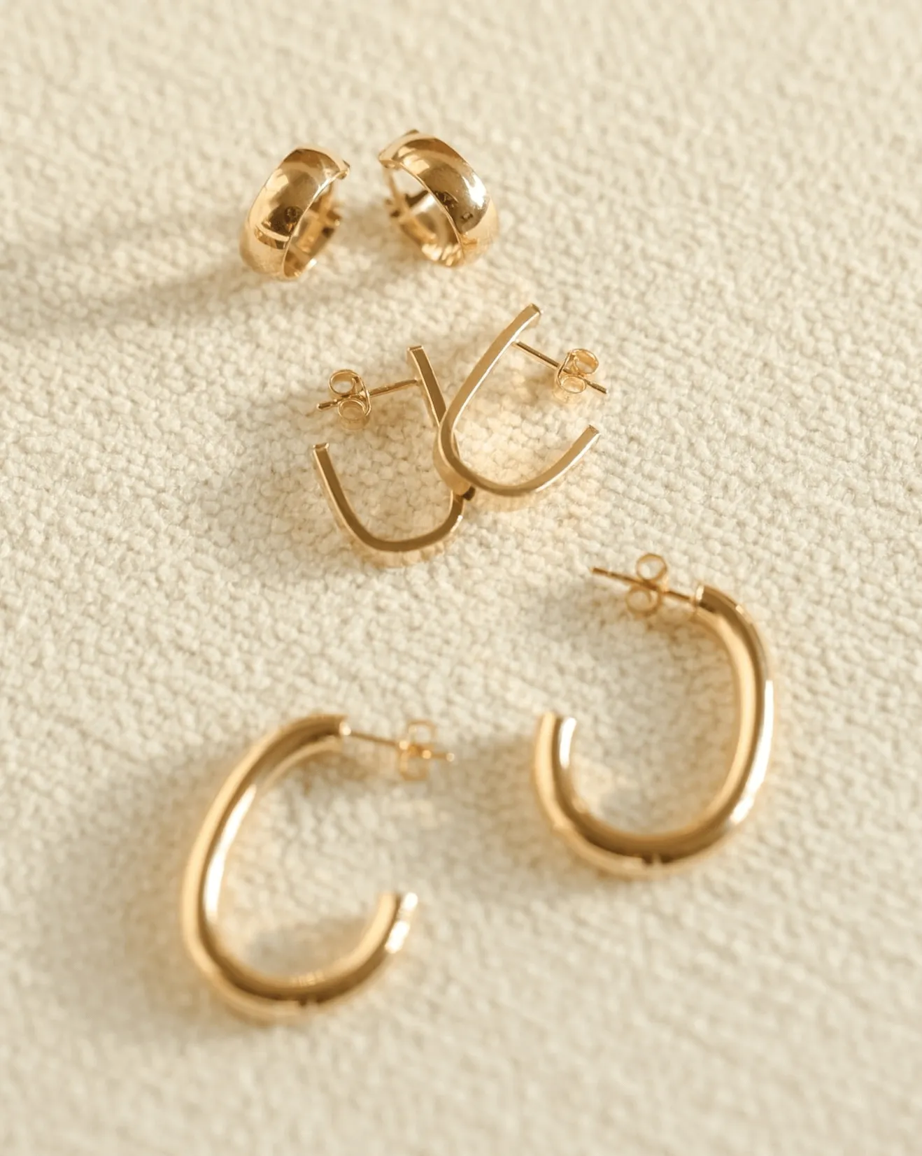 Classic Curved Hoops - 10k Gold