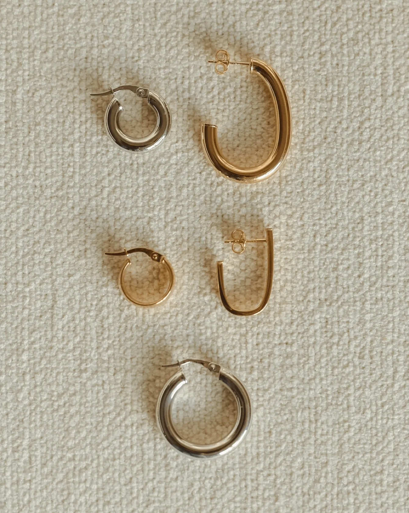 Classic Curved Hoops - 10k Gold