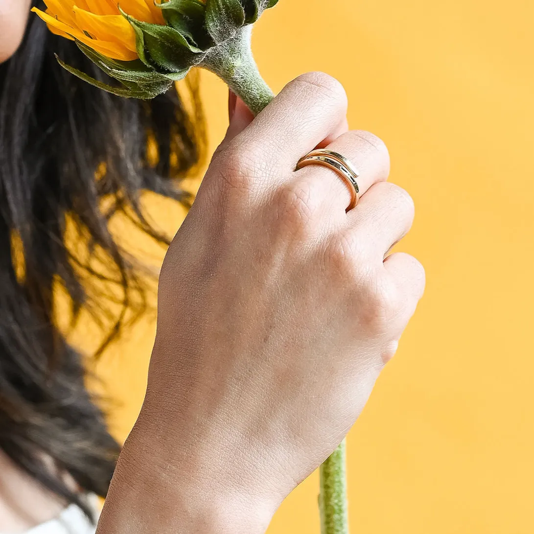 CLASSIC GOLD Morse Code Ring - Stamped | DREAM: Dream