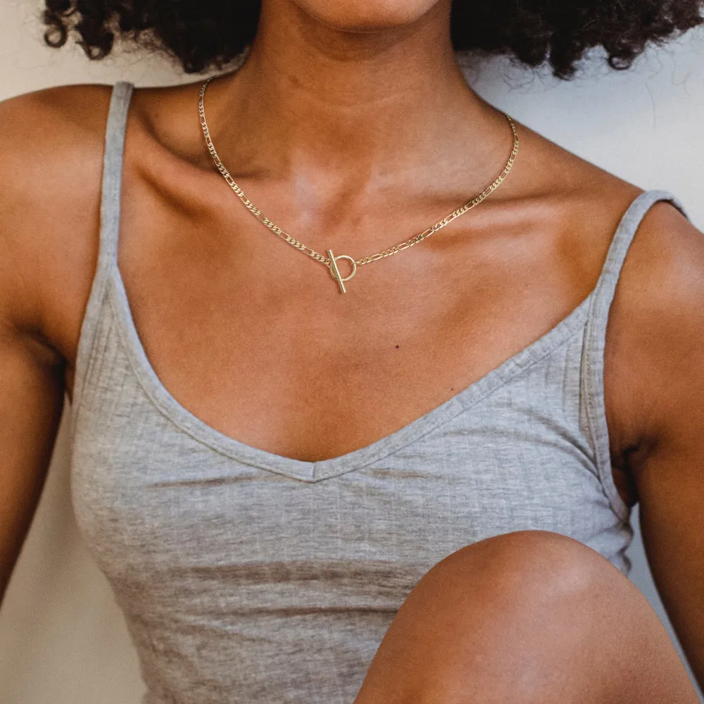 Dainty 14K Gold Layered Necklaces- Cuban Rope Paperclip