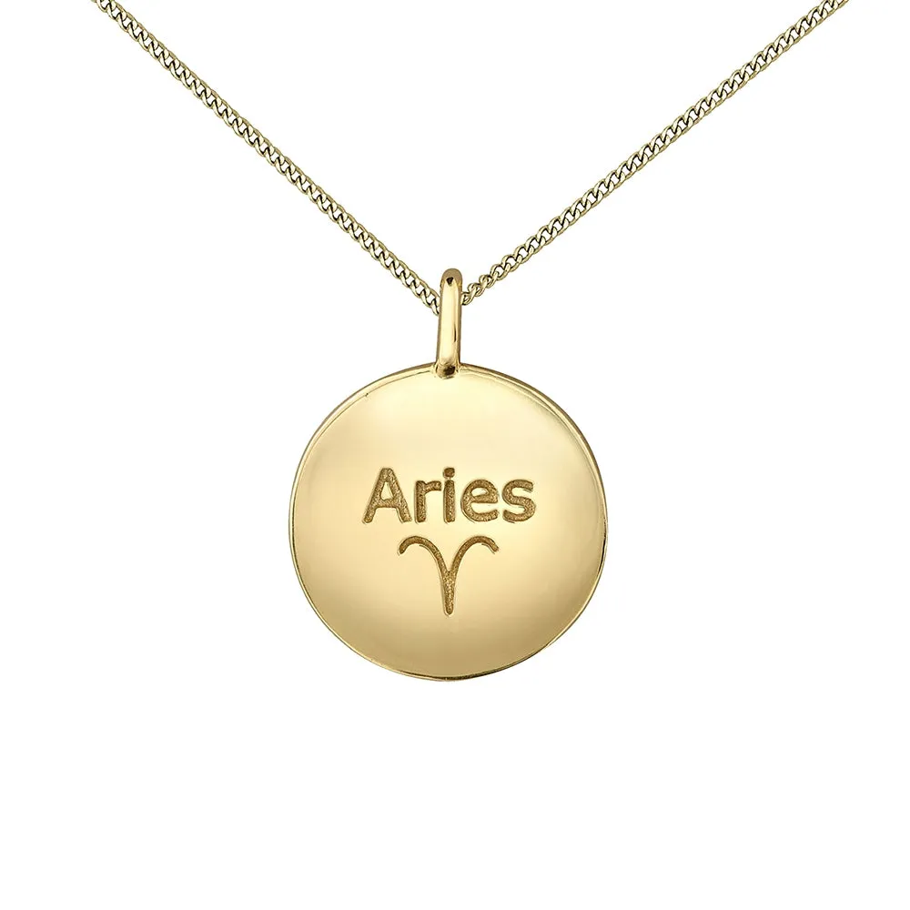 Diamond and Yellow Gold Zodiac Sign Pendant