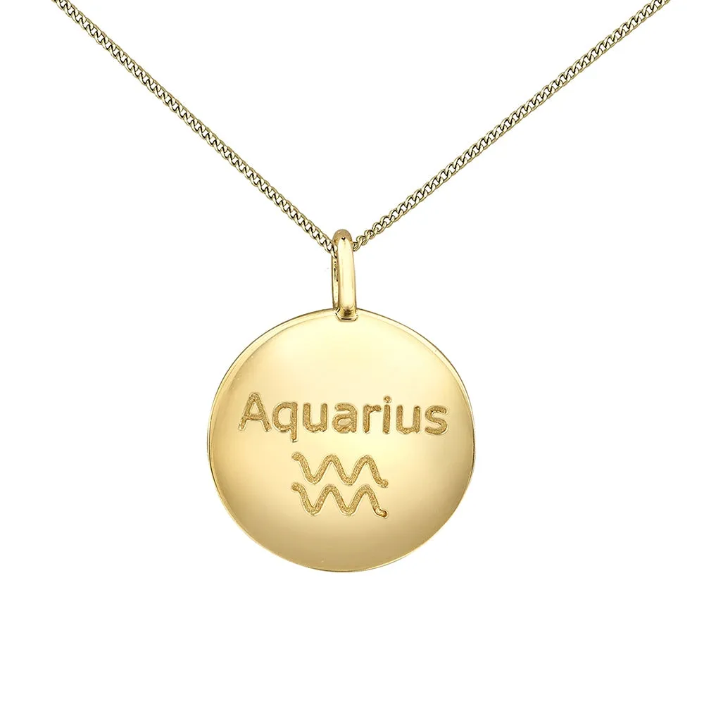 Diamond and Yellow Gold Zodiac Sign Pendant