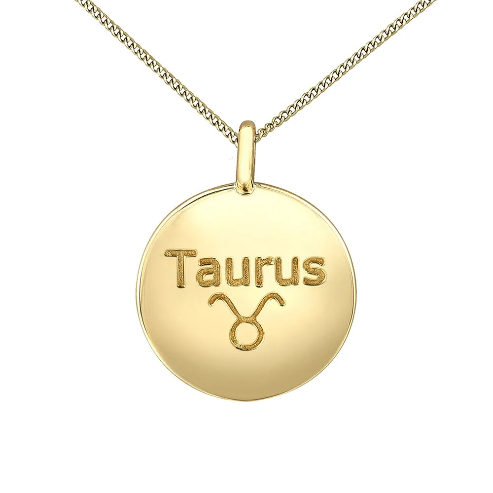 Diamond and Yellow Gold Zodiac Sign Pendant