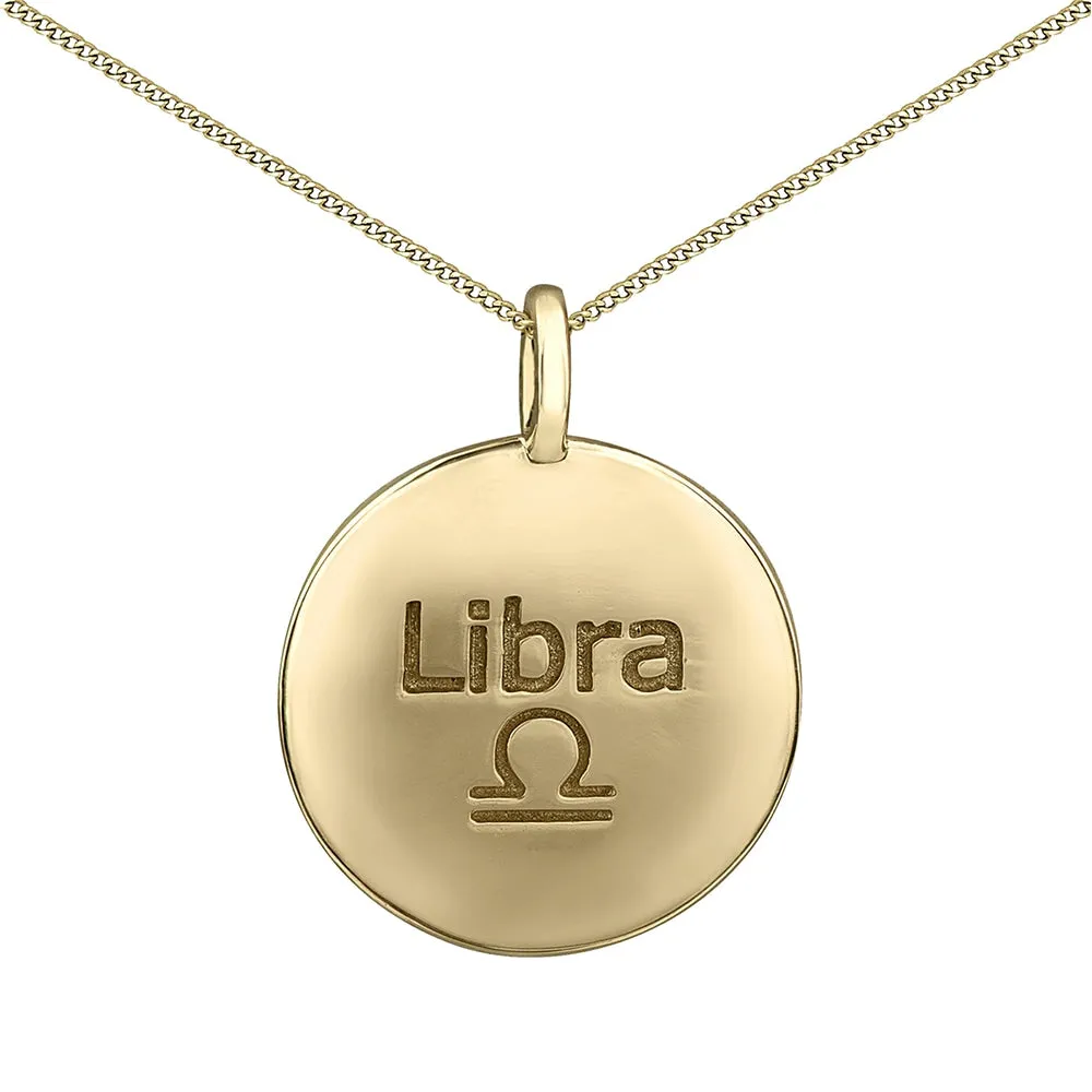 Diamond and Yellow Gold Zodiac Sign Pendant