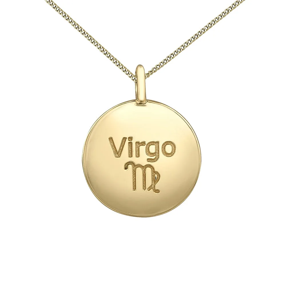 Diamond and Yellow Gold Zodiac Sign Pendant