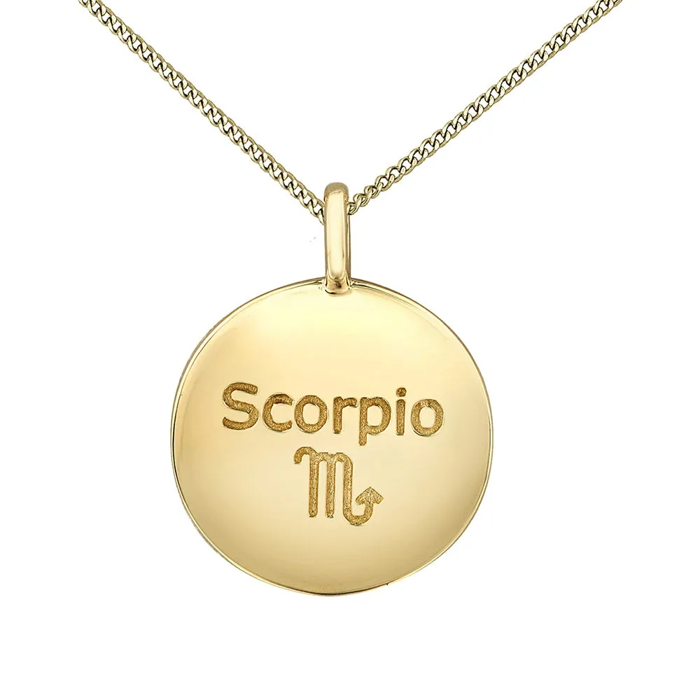 Diamond and Yellow Gold Zodiac Sign Pendant