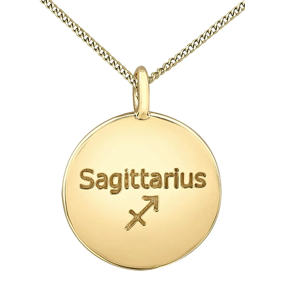 Diamond and Yellow Gold Zodiac Sign Pendant