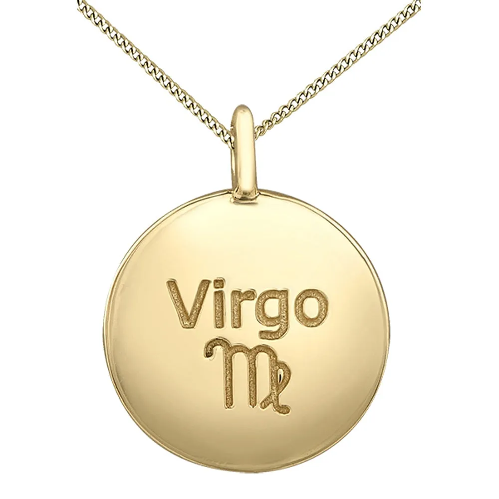 Diamond and Yellow Gold Zodiac Sign Pendant