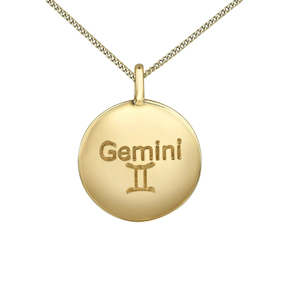 Diamond and Yellow Gold Zodiac Sign Pendant