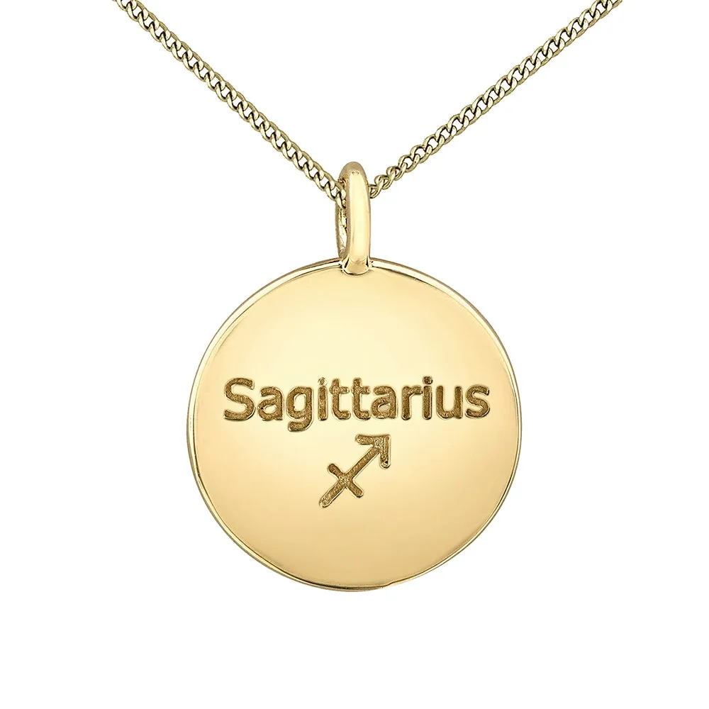 Diamond and Yellow Gold Zodiac Sign Pendant