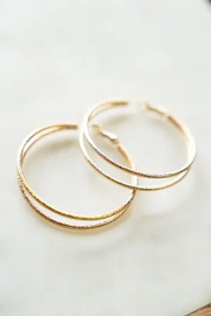 Double Brushed Hoop Earrings