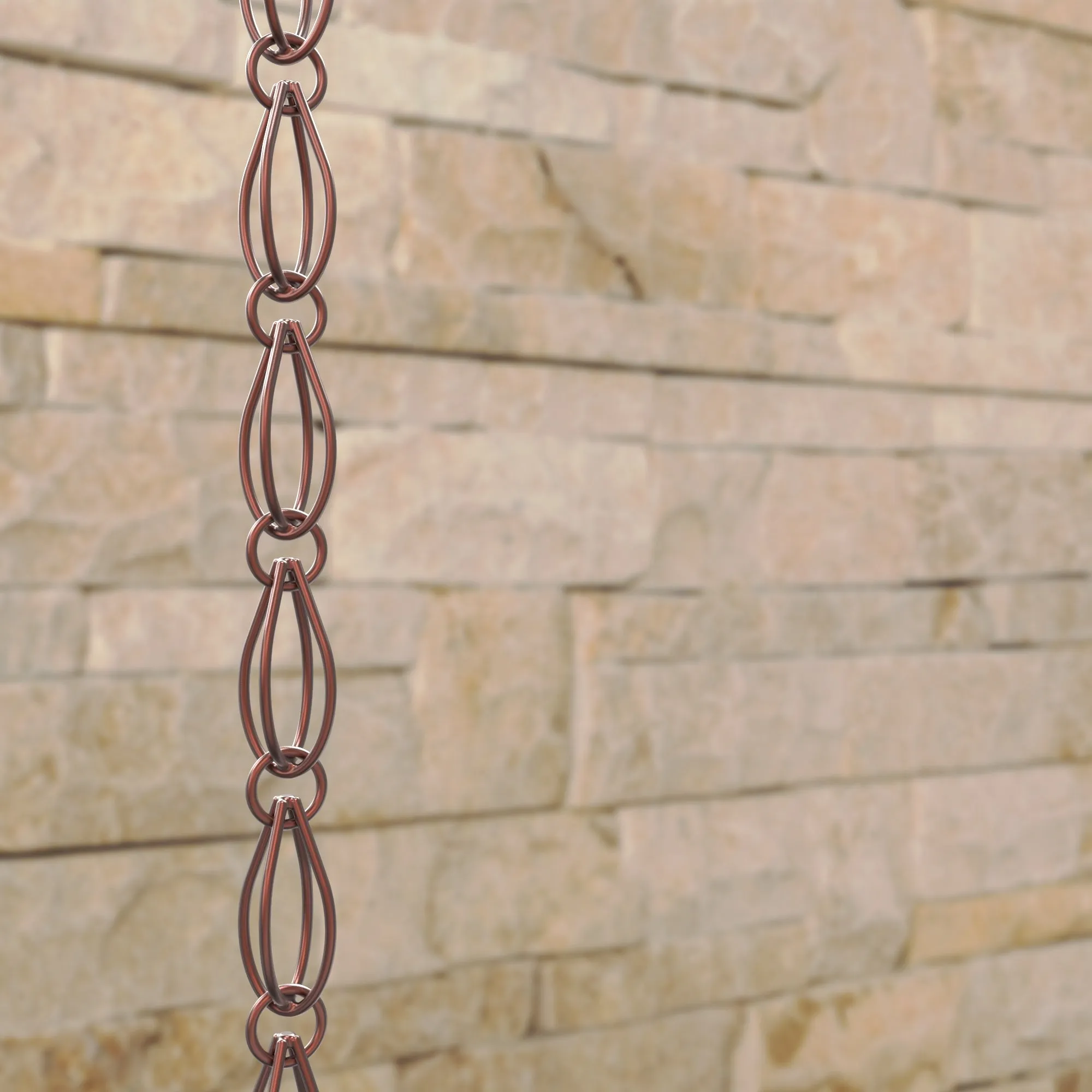 Double Oval Loop Rain Chain (Copper)