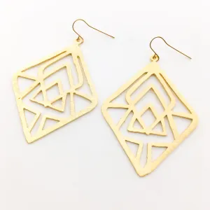 Eden Brushed Diamond Pattern Earrings