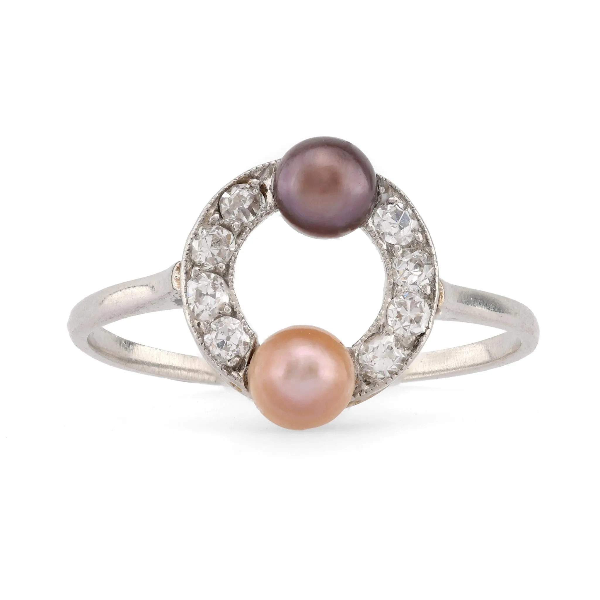 Edwardian Pearl Diamond Platinum Ring