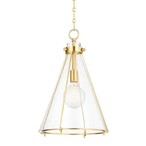 Eldridge 14 in. Cone Pendant Light Brass Finish