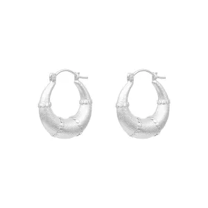 Esmeralda Silver Hoops