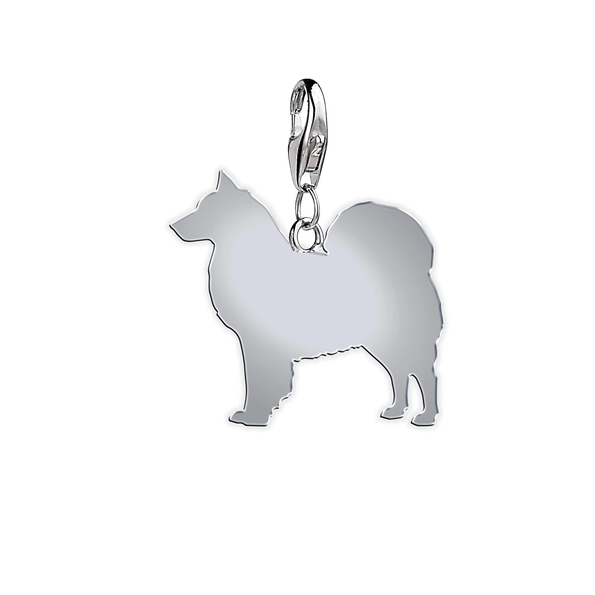 Finnish Lapphund Silhouette Silver Charm