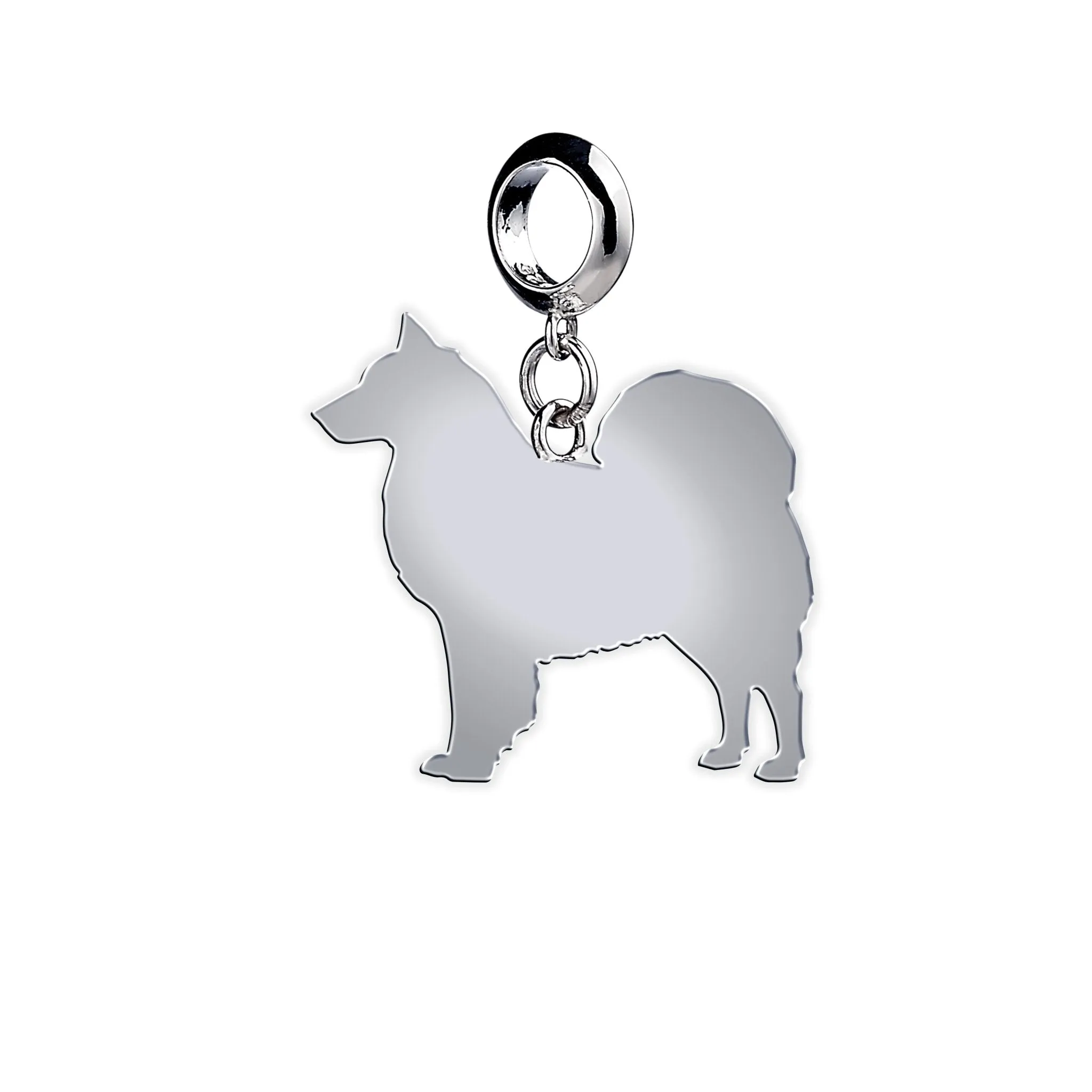 Finnish Lapphund Silhouette Silver Charm