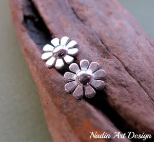 Flower Stud Earrings - Sterling Silver Camomiles