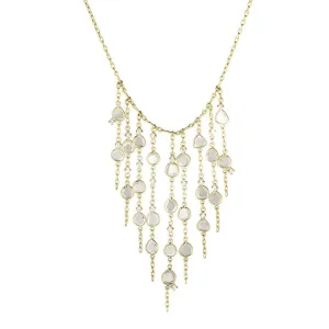 Garland Curtain Necklace with Polki Diamond Slices