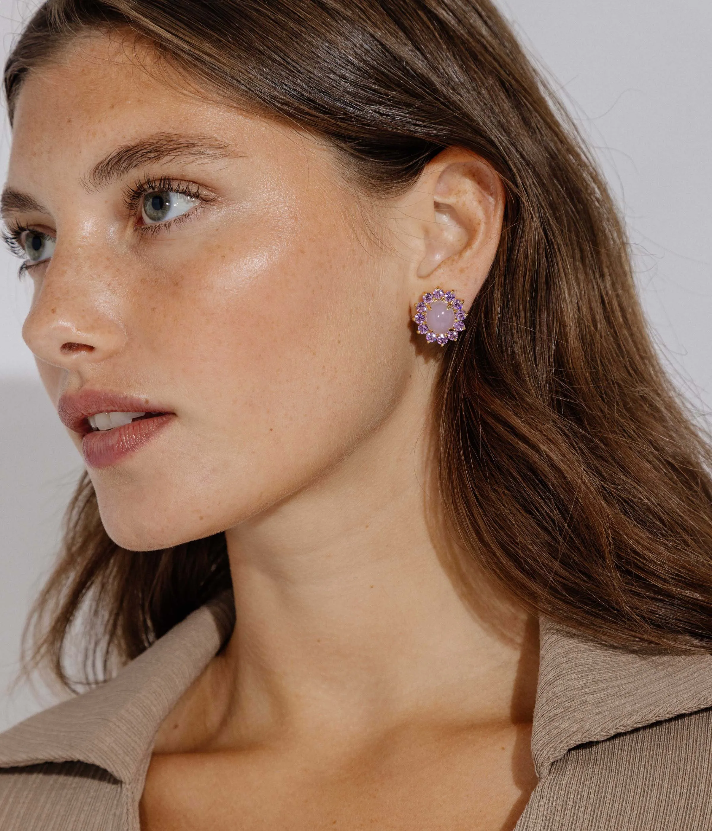 Georgie Stud Earrings in Pink