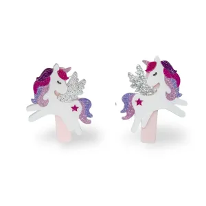 Girl Clips | Unicorn Glitter Purple Shades Hair Clips | Lilies and Roses NY