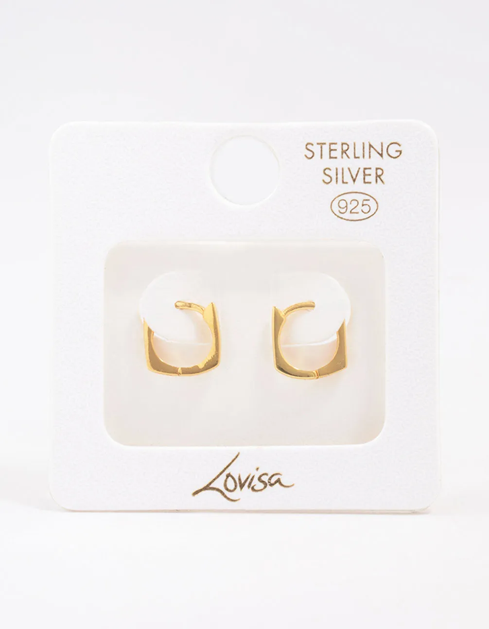 Gold Plated Sterling Silver Square Hoop Earrings