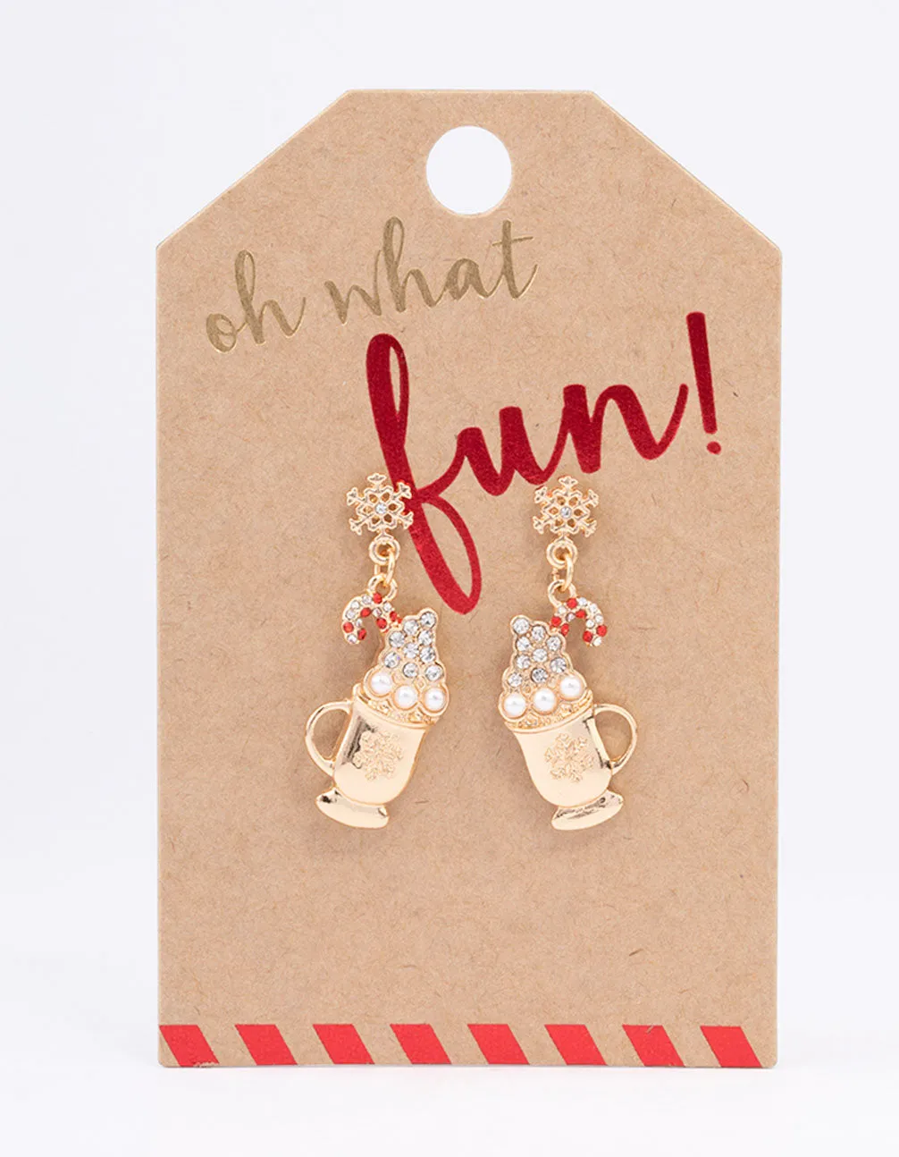 Gold Snowflake Hot Chocolate Drop Earrings