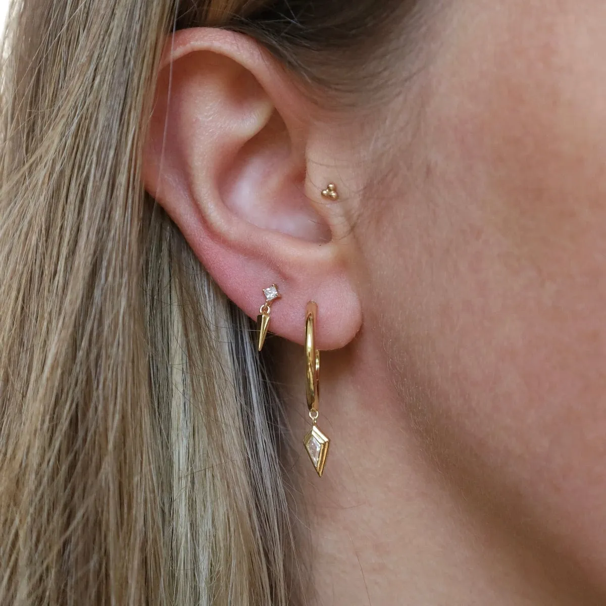 Gold Sparkle Spike Stud Earrings