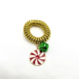 Gold Spiral Coil Christmas Bracelet