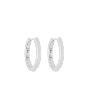 Grace Medium Solid Gold Hoops - White Gold