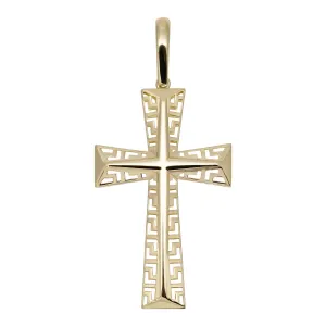 Greek Design Byzantine Cross Pendant 10K Yellow Gold