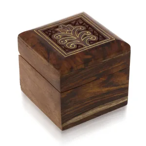 Handmade Indian Wooden Box for Jewelry -Perfect for Rings Earrings ToeRings & Cuff Links-Wood Trinket Box