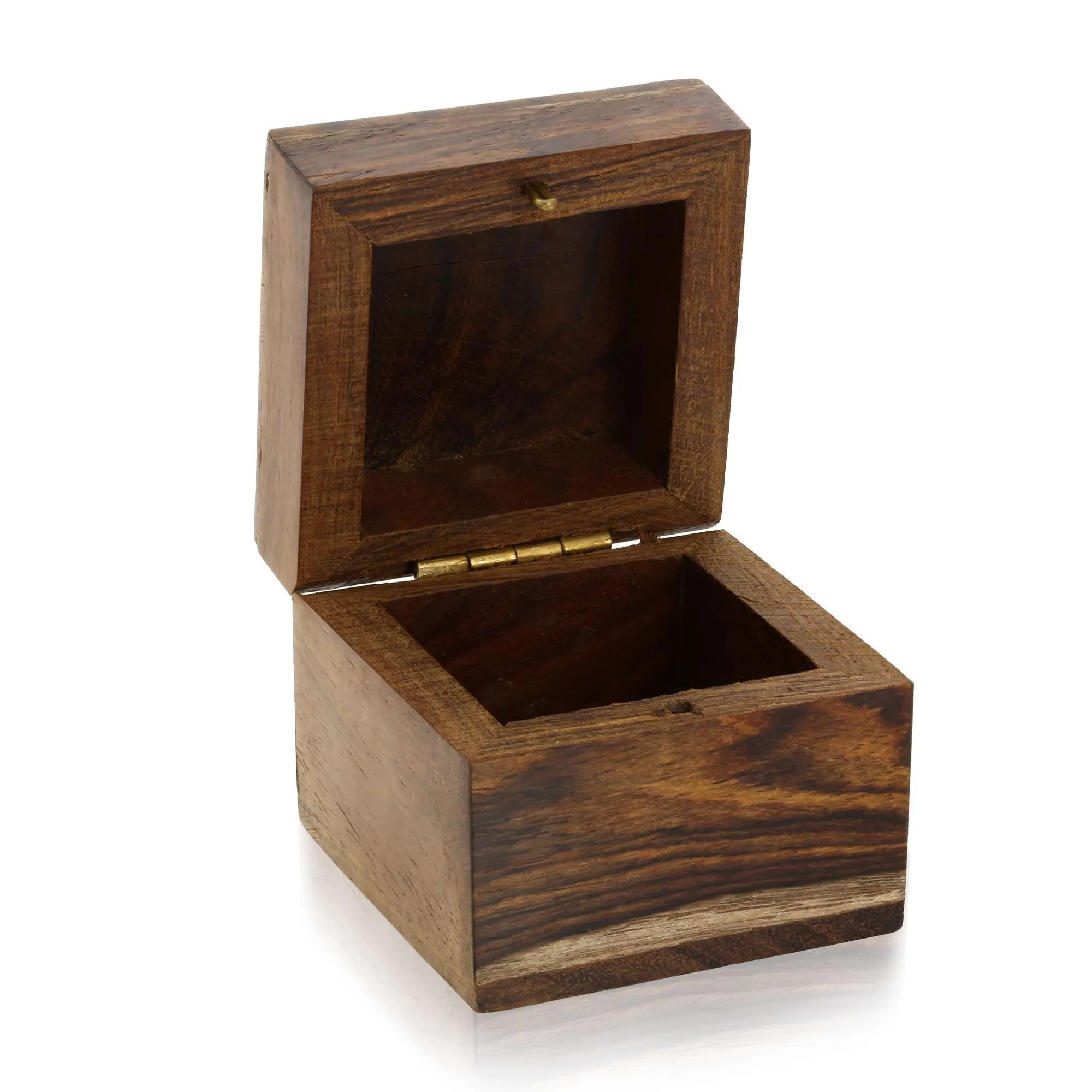 Handmade Indian Wooden Box for Jewelry -Perfect for Rings Earrings ToeRings & Cuff Links-Wood Trinket Box