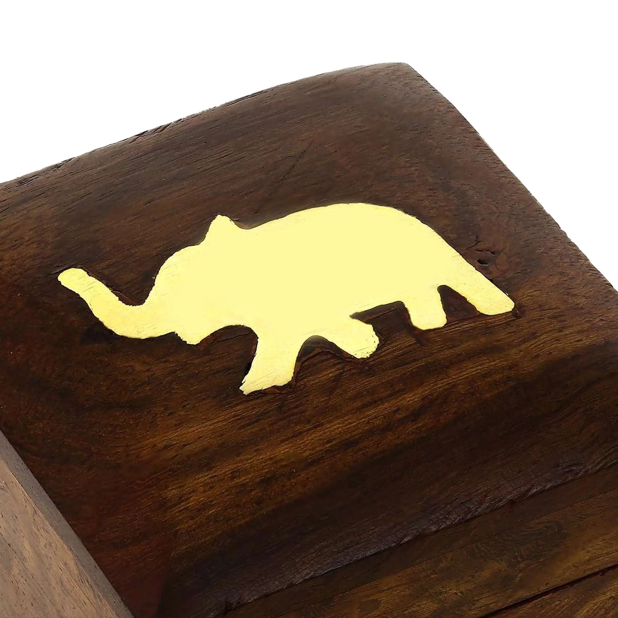 Indian Elephant Jewelry Holder - 2x2x1.5 Inch Small Wood Box - Jewelry Boxes for Necklaces - Wedding Gift