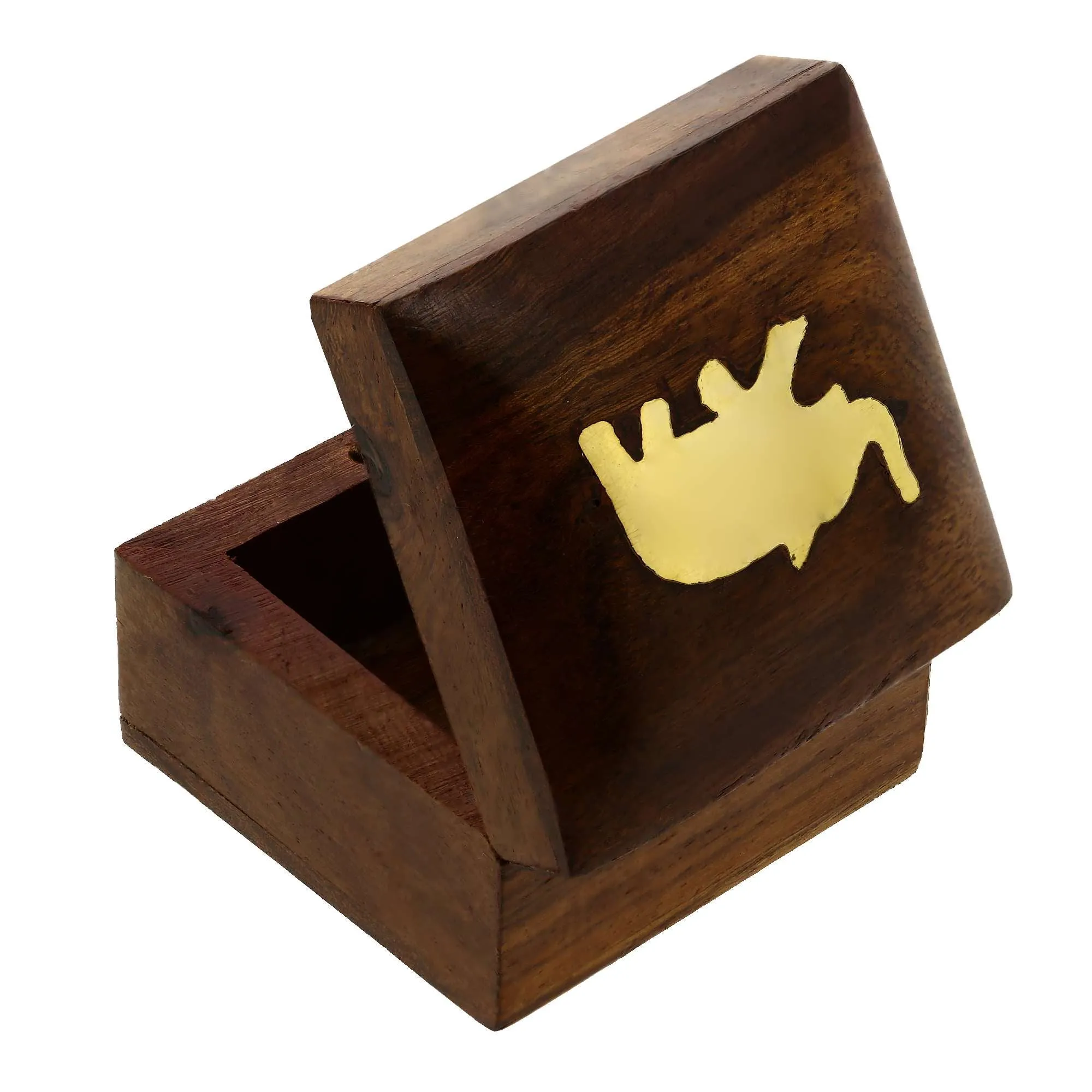 Indian Elephant Jewelry Holder - 2x2x1.5 Inch Small Wood Box - Jewelry Boxes for Necklaces - Wedding Gift