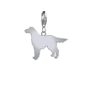 Irish Setter Silhouette Silver Charm