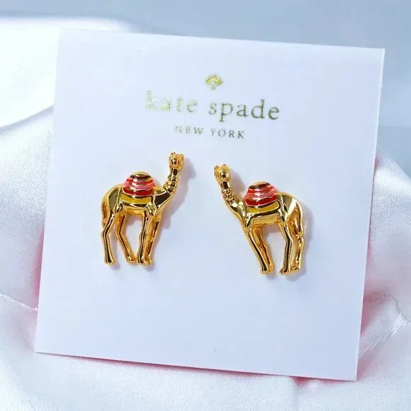 Kate Spade Spice Things Up Camel Stud Earrings with DUST BAG