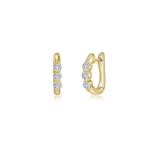 Lafonn Simulated Diamond 3-Stone Huggie Hoop Earrings E0617CLG00