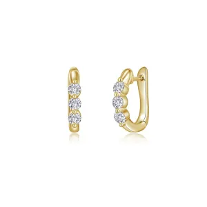 Lafonn Simulated Diamond 3-Stone Huggie Hoop Earrings E0618CLG00