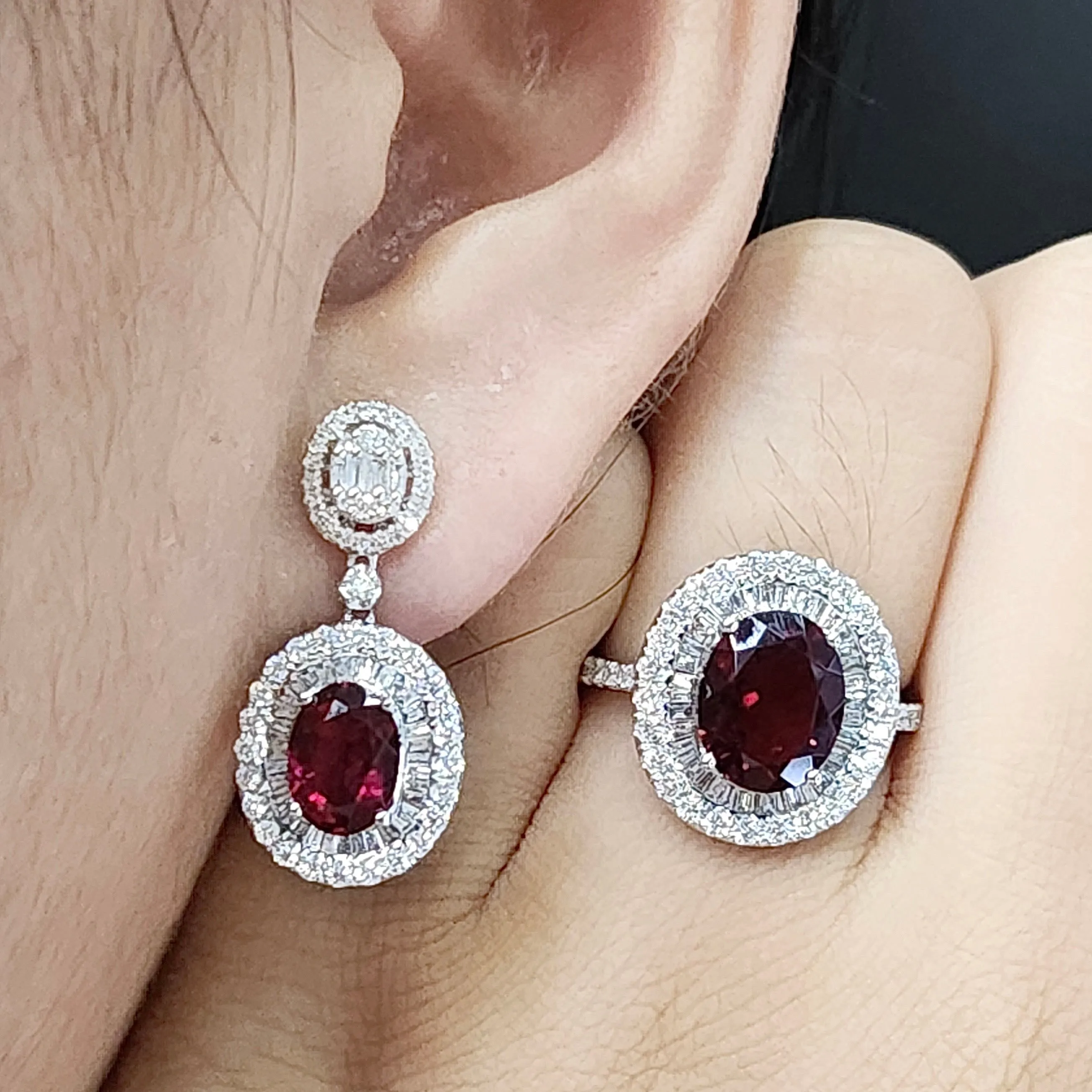 #LVNA2024 | Oval Ruby Diamond Jewelry Set 14kt