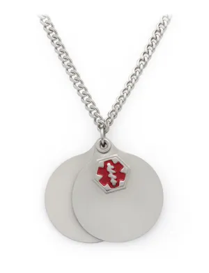 Medilog™ ID Stainless Steel 26" Necklace with Round Pendants