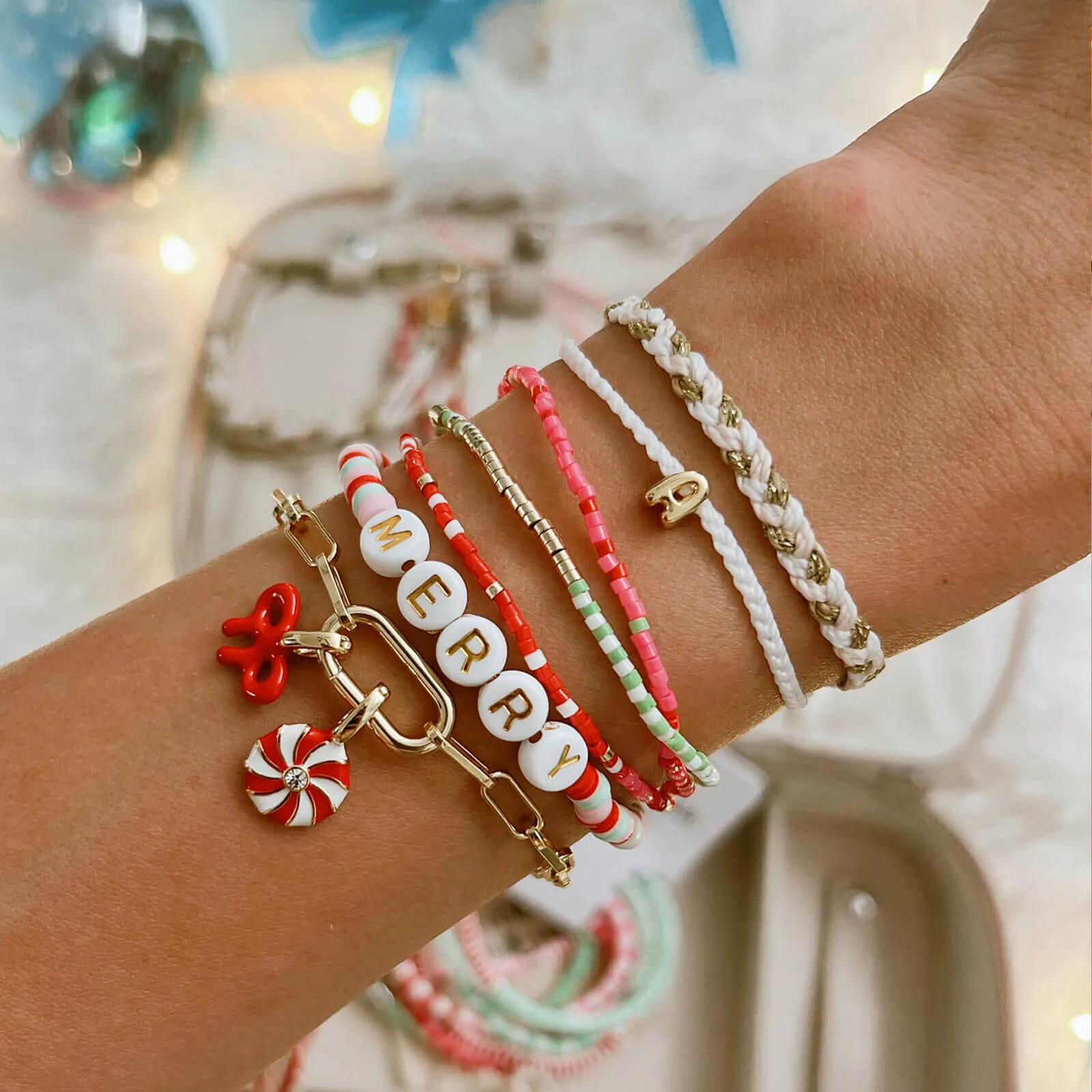 Merry Merry Stretch Bracelet Set of 3