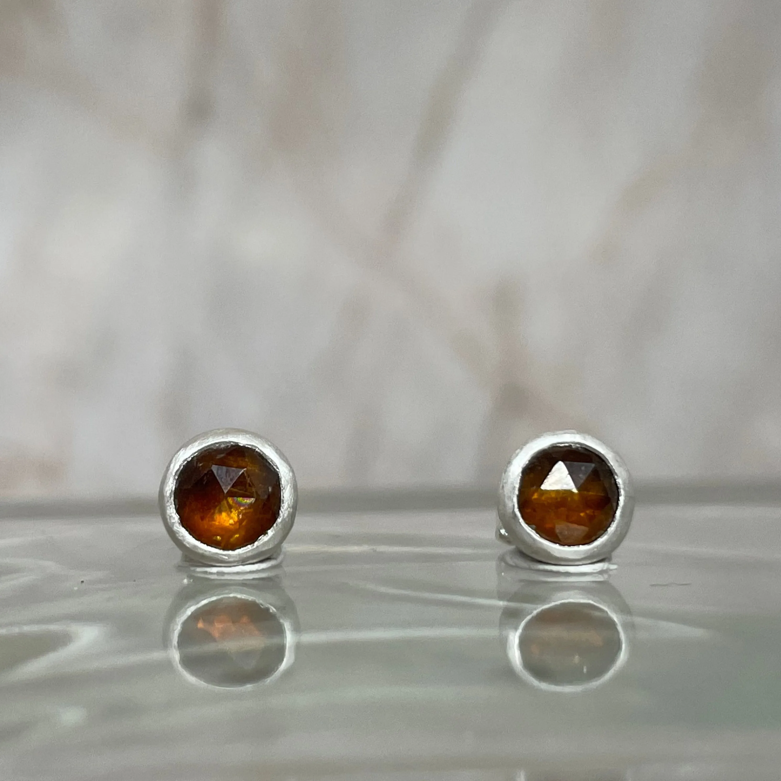 NEW! Small Stone Stud Earrings in Sterling Silver by Ashley Procopio