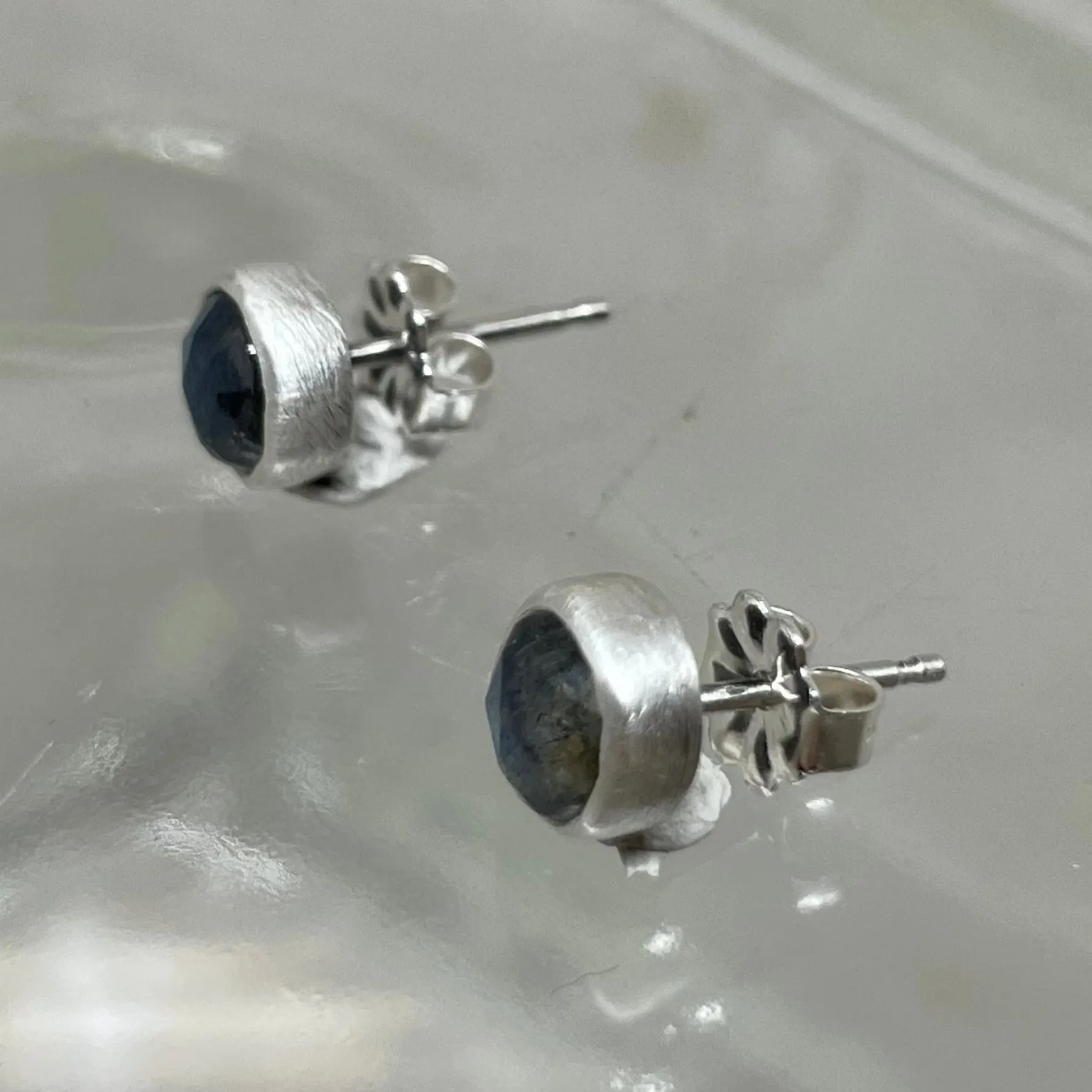 NEW! Small Stone Stud Earrings in Sterling Silver by Ashley Procopio