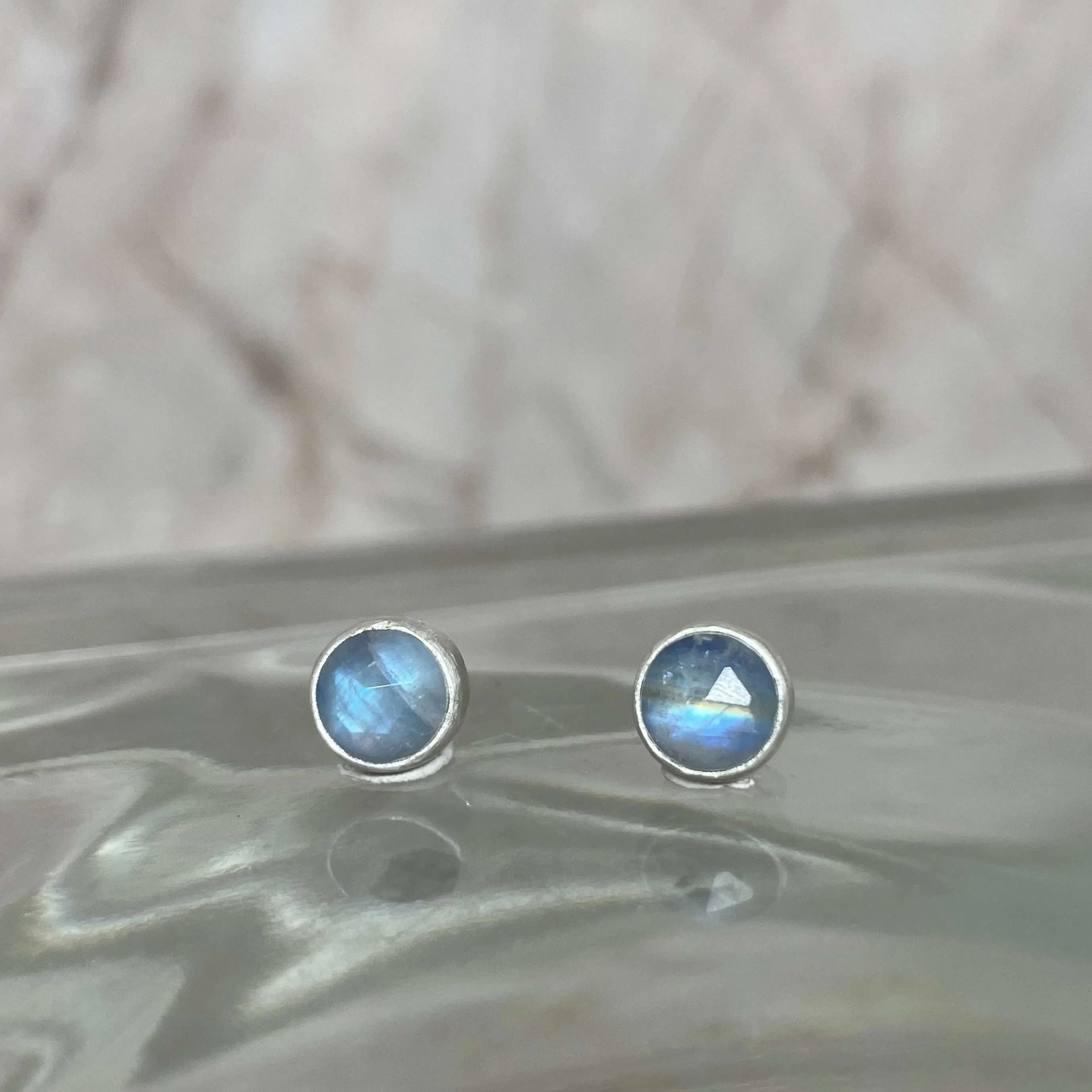 NEW! Small Stone Stud Earrings in Sterling Silver by Ashley Procopio