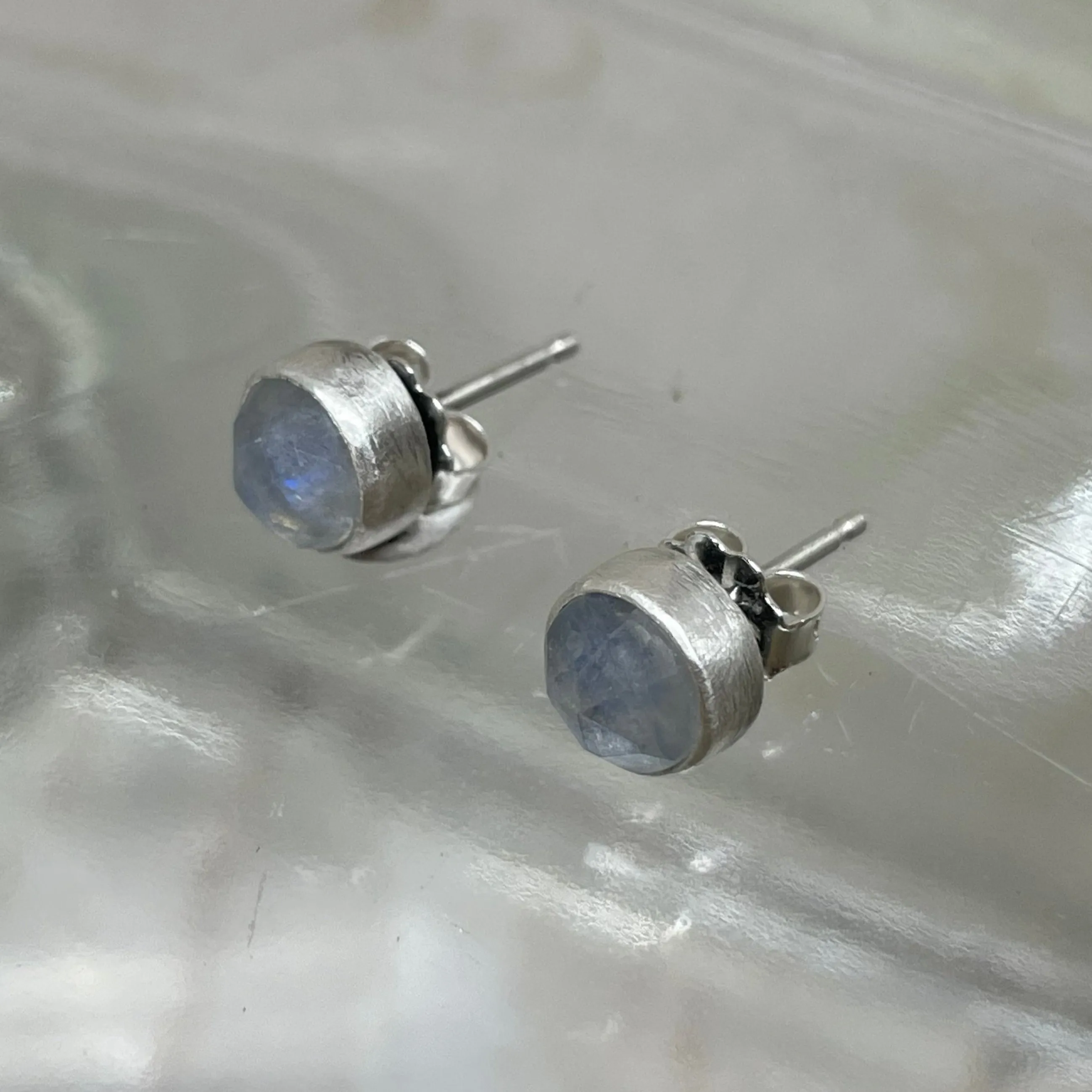 NEW! Small Stone Stud Earrings in Sterling Silver by Ashley Procopio