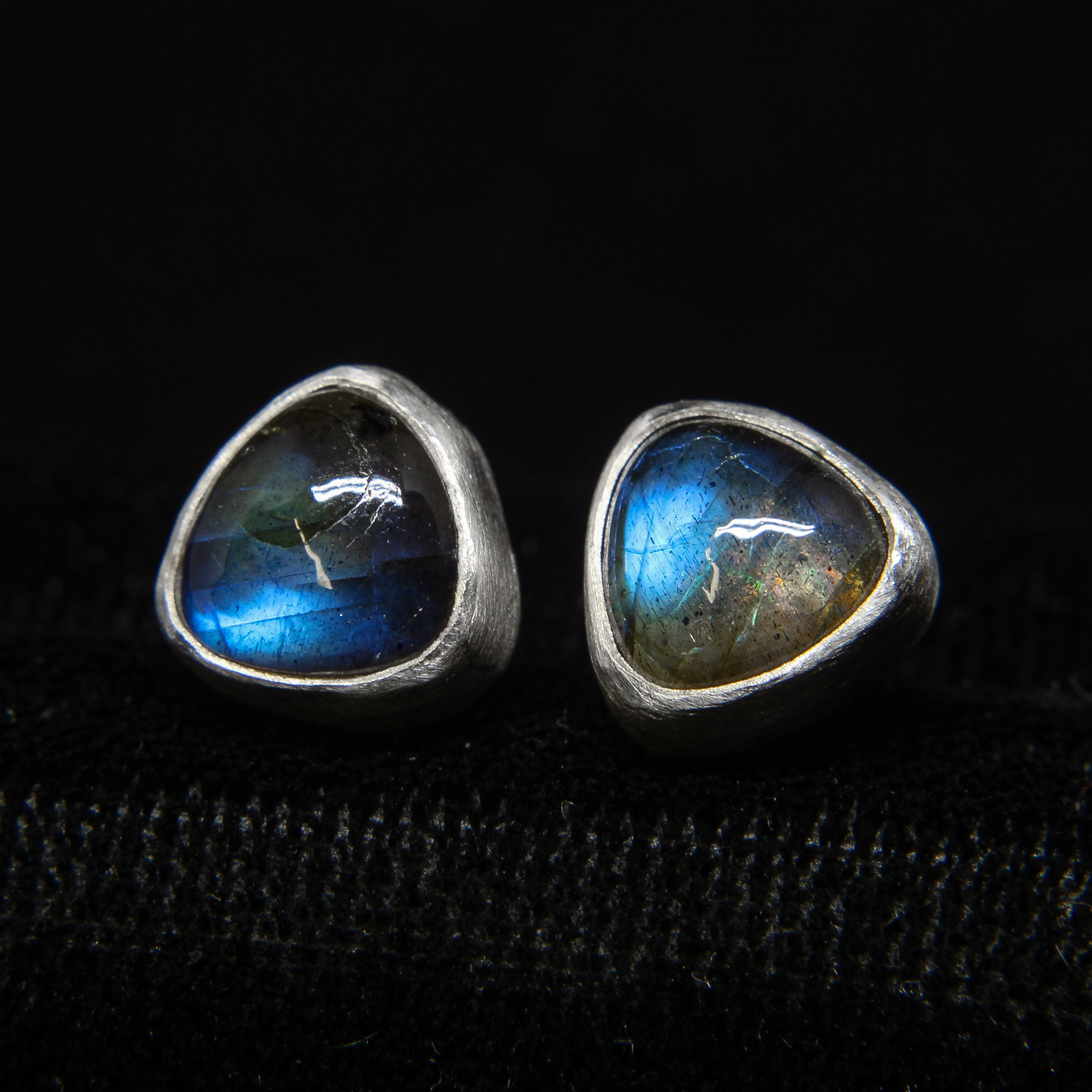 NEW! Stone Stud Earrings in Sterling Silver by Ashley Procopio